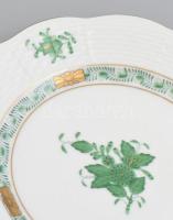 Herendi Apponyi mintás porcelán süteményes tányérok, 6 db, kézzel festett, jelzett, hibátlan, d: 16 ...