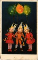 1928 Children art postcard (EK)