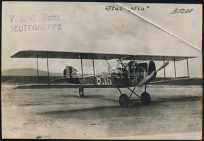 I. világháborús harci repülő nagy méretű fényképe / World War I. military airplane 15x10 cm Hajtásnyommal