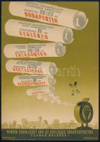 cca 1950-1960 Minden érdeklődőt vár ar OTP, szocreál kisplakát, ofszet, papír, 24×17 cm
