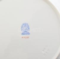 Herendi Apponyi mintás porcelán süteményes készlet, 7 db-os, kézzel festett, jelzett, hibátlan, d: 1...