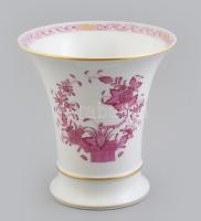 Herendi purpur Apponyi mintás váza. Kézzel festett, jelzett, hibátlan. m:14 cm