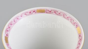 Herendi purpur Apponyi mintás váza. Kézzel festett, jelzett, hibátlan. m:14 cm
