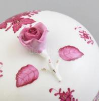 Herendi Apponyi mintás porcelán bonbonnier. Kézzel festett, jelzett, hibátlan. m: 13 cm