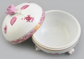Herendi Apponyi mintás porcelán bonbonnier. Kézzel festett, jelzett, hibátlan. m: 13 cm