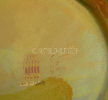 Zsolnay vizet merő lány, eozin mázas, jelzett, apró lepattanás, 16×14 cm, m:9 cm