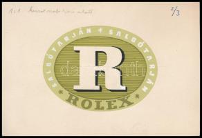 Salgótarján Rolex, reklám- vagy logóterv, 1950-60 körül. Tempera, papír. 12x17,5 cm