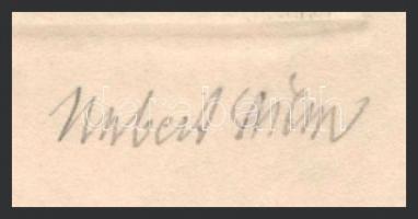 Hubert Wilm (1887-1953): Ex libris GA Dirner. Rézkarc, papír, jelzett. Lap tetején grafikát nem érin...