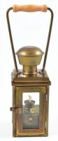Réz vasutas, bakter lámpa modern gyűjtői replika, MÁV nosztalgia kft 1993-2003 felirattal. 34 cm