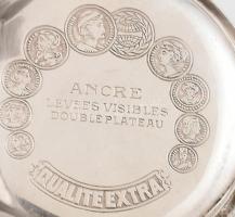 Tullius márkájú mechanikus férfi zsebóra, tula, aranyberakásos tokkal, fém számlappal, a tokon lovas...