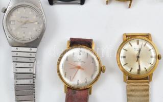 10 db mechanikus és kvarc karóra, közöttük Marvin, Poljot, Vosztok vegyes állapotban
