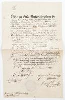 1832 Buda, német nyelvű okmány felzetes szárazpecséttel