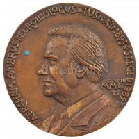 Tóth Sándor (1933-) 1993. Ábrahám Ambrus neurobiológus - Tusnád 1893 - Szeged 1989 egyoldalas, öntött bronz plakett (~100-102mm) T:1- kis patina, hátoldal karcos