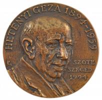 Kalmár Márton (1946-) 1994. Hetényi Géza 1894-1959 - SZOTE Szeged 1994 egyoldalas, öntött bronz emlékérem (93mm) T:1-
