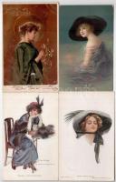 HÖLGYEK - 8 db régi képeslap / LADIES - 8 pre-1945 postcards