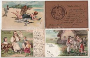 51 db régi művész motívum képeslap vegyes minőségben / 51 pre-1945 art motive postcards in mixed qiu...