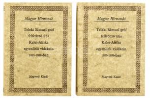 Teleki Sámuel gróf felfedezői útja Kelet-Afrika egyenlítői vidékein 1887-1888-ban. I-II. köt. A művet sajtó alá rendezte, az utószót írta: Véber Károly. Bp., 1984, Magvető. Kiadói kartonált papírkötésben, jó állapotban.