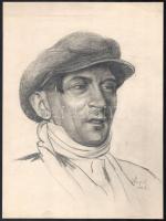 Hunyady (?) jelzéssel: Portré, 1930. Ceruza, papír. 29x21,5 cm