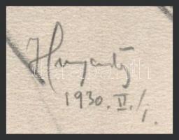 Hunyady (?) jelzéssel: Portré, 1930. Ceruza, papír. 29x21,5 cm