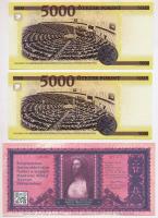 2018. "Soros pénz" 500Ft + 1000Ft + 2000Ft (2x) + 5000Ft (2x) fantázia bankjegy + 2021. Bé...