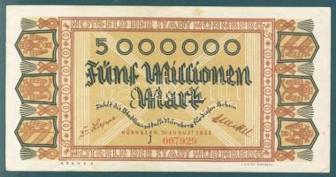 Német Birodalom/Weimari Köztársaság/Nürnberg 1923.8.31. 5000.000M "J" T:II