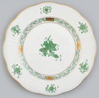 Herendi Apponyi mintás porcelán süteményes tányér, 1 db, kézzel festett, jelzett, hibátlan, d: 16 cm