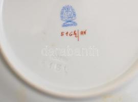 Herendi Apponyi mintás porcelán süteményes tányér, 1 db, kézzel festett, jelzett, hibátlan, d: 16 cm