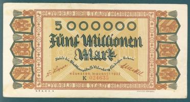 Német Birodalom/Weimari Köztársaság/Nürnberg 1923.8.31. 5000.000M "K" T:II