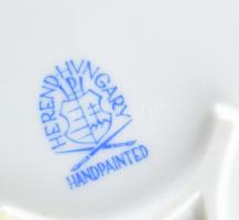 Herendi india kosaras mintás áttört tálka. Kézzel festett, jelzett, hibátlan. 18x18 cm