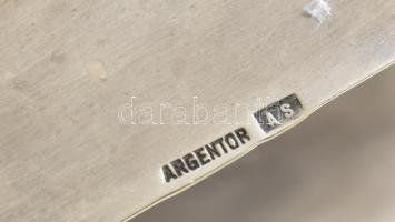 Argentor szecessziós tintatartó, kopásnyomokkal, oldalán a perem elvált, jelzett, 18,5×14,5 cm