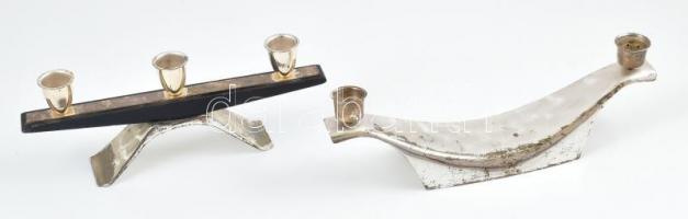 7 db art deco ezüstözött gyertyatartó, közte WMF is