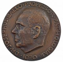 DN DR, JOSEPHUS BALLÓ PROFESSOR PATHOLOGIAE egyoldalas, öntött bronz plakett (77mm) T:1-