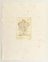 Vetlényi Zsolt (1967-): Lilion és almafa II. Színes rézkarc, merített papír, jelzett, számozott: 72/100, 14,5×10,5 cm