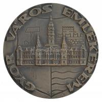 Renner Kálmán (1927-1994) DN "Győr Város Emlékérem" egyoldalas, ezüstpatinázott bronz emlékérem (80mm) T:2