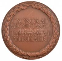DN Csongrád Megyei Tanács Társadalmi Munkáért kétoldalas bronz emlékérem (70mm) T:1-