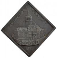 1971. Szeged - XV. Nemzetközi Marathon egyoldalas fém sport plakett (84x84mm) T:1-