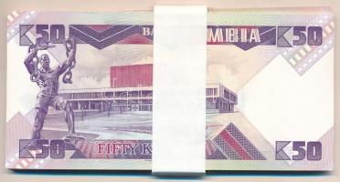 Zambia 1986-1988. 50K (50x) kötegelővel, sorszámkövetők T:I,I-
Zambia 1986-1988. 50 Kwacha (50x) in...