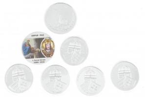 DN 7db klf ezüstözött rézötvözet emlékérme, ebből 5db a "Nemzetünk nagyjai" sorozatból, 1d...
