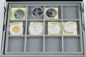 DN 7db klf ezüstözött rézötvözet emlékérme, ebből 5db a "Nemzetünk nagyjai" sorozatból, 1d...