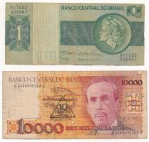 5db-os bankjegy tétel, benne: Brazília 1975. 1C, DN 10.000C, Peru 1987. 100I, Peru 1988. 1000I, Mexi...