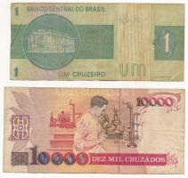 5db-os bankjegy tétel, benne: Brazília 1975. 1C, DN 10.000C, Peru 1987. 100I, Peru 1988. 1000I, Mexi...