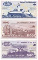 2012. 500K-20.000K (6xklf) "Balatoni Korona" helyi pénz, mindegyik "005010" sors...