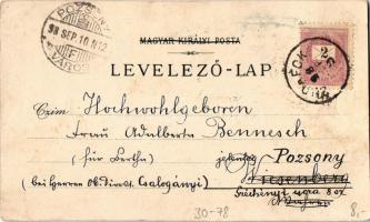 1898 (Vorläufer) Üdvözlet... / Austro-Hungarian K.u.K. military art postcard. litho (vágott / cut)