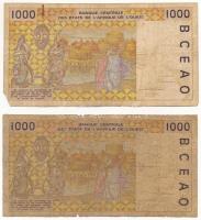 Nyugat Afrikai Államok / Szenegál 1991. 1000Fr (3x) + 1993. 500Fr T:III,III- 
Western African State...