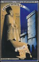 Galambos Margit (?-?): Otfrid von Hanstein: Tenochtitlán, art deco könyvborító terv, 1930 körül. Tempera, ceruza, tus, papír. Jelezve jobbra lent. 20x13 cm.