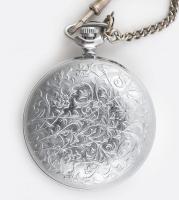 Molnija zsebóra óralánccal + óratartó doboz, jó állapotban, működik