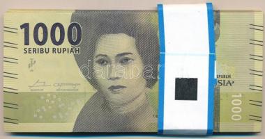 Indonézia 2016. 1000R (59x) eredeti banki kötegelővel, sorszámkövetők T:I,I- Indonesia 2016. 1000 Rupiah (59x) with wrapper, consecutive serials C:UNC,AU Krause P#141