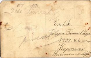 1932 Kaposvár, Löbl Imre Szarvas Vendéglő és étterem, bel és külföldi borok korlátlan kimérése, lova...