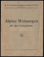 Alpine Weisungen für den Gebirgskrieg, K.u.k. Landesverteidigungs-Kmdo in Tirol, 80p