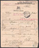 1918 Bécs, katonai engedély